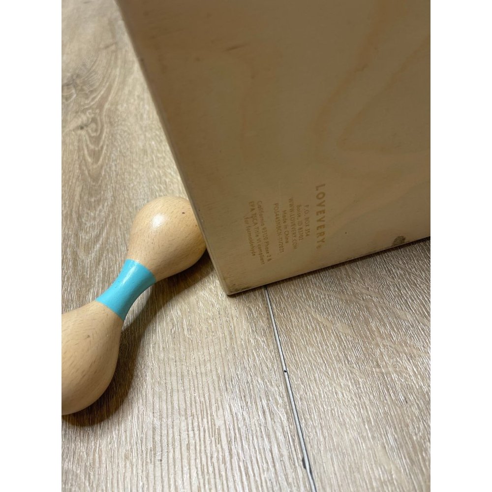 Lovevery Slide and Seek Ball Run tower and wooden rattle set - Picture 5 of 9